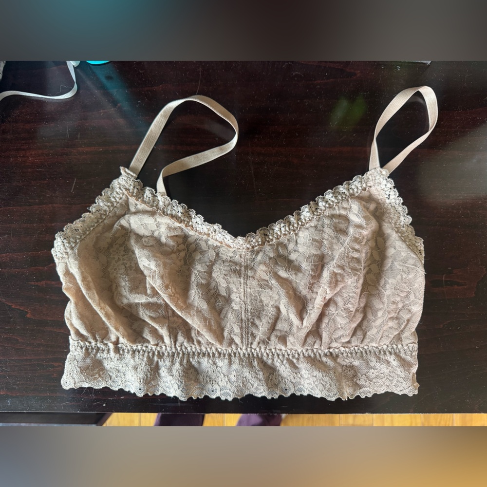 Thirdlove M Lace Trimmed Beige Bralette
